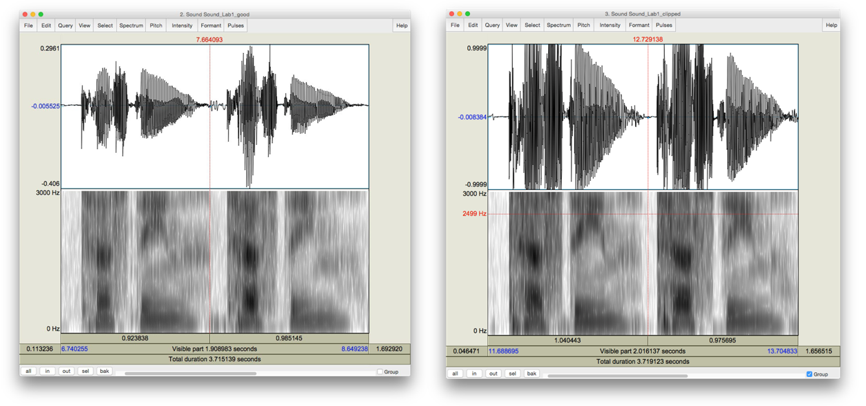 Figure 1.4: Good recording vs. clipped signal