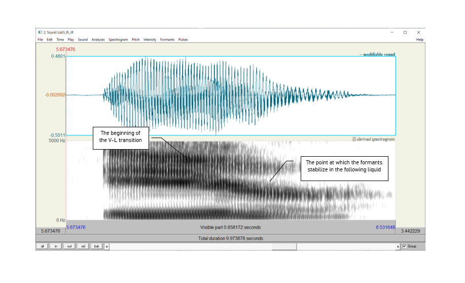 Figure 5.2: Formant transition in coda position